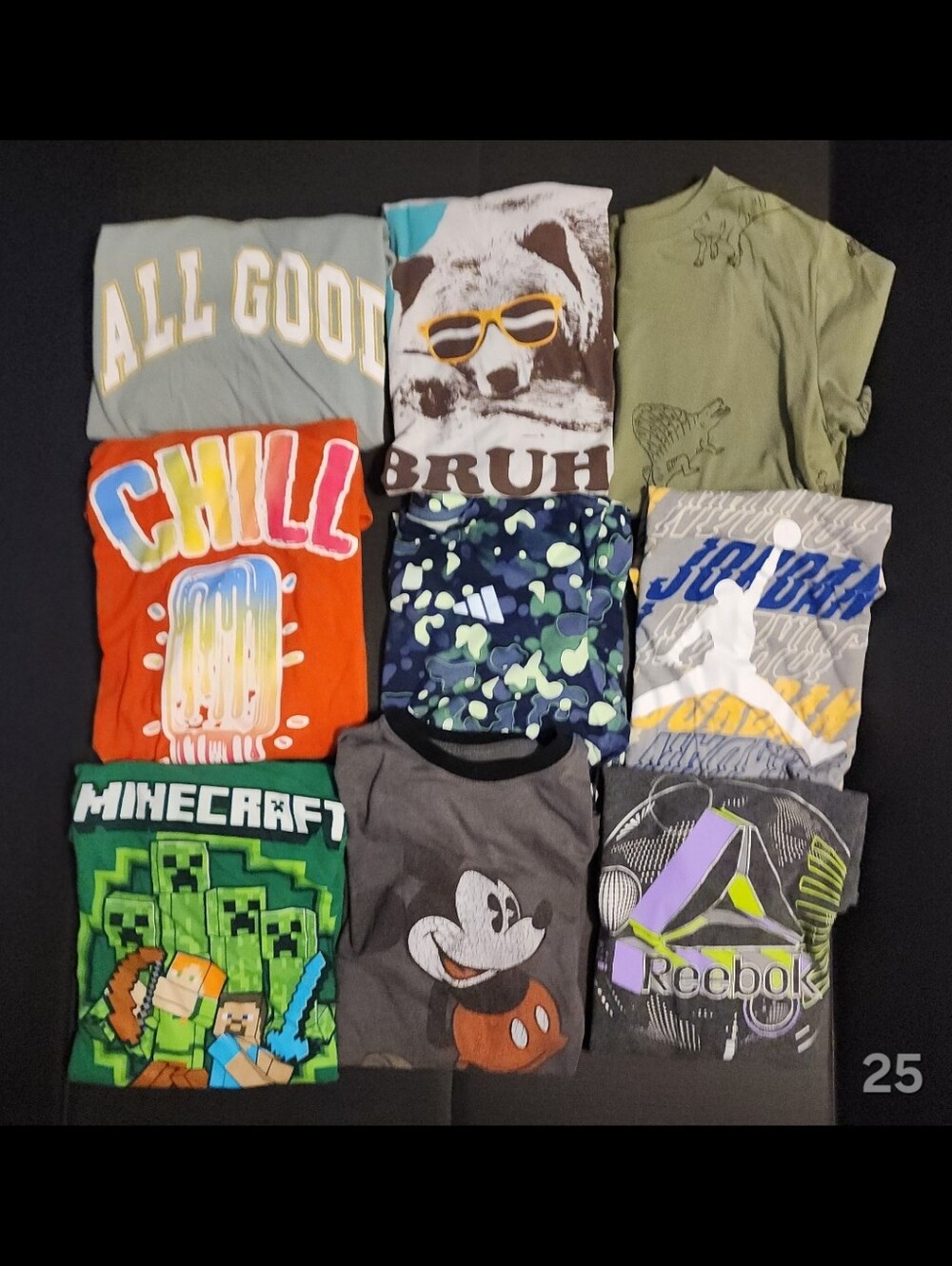 Boys Short Sleeve Graphic T-Shirt Lot of 9 (Size 10-12)